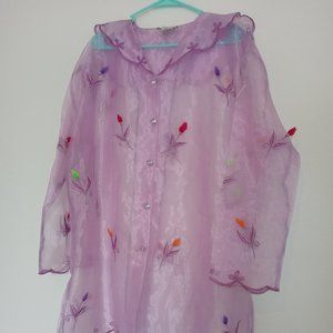 Girly Retro Embroidered Tulip Jacket